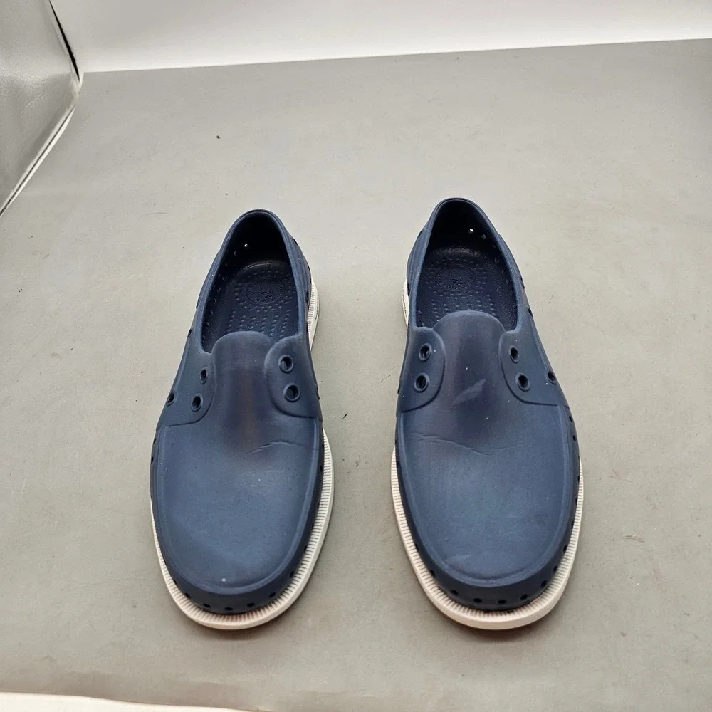 Native Jefferson Sugarlite Navy Blue Perforated Slip On Shoes Mens 6 Womens 8